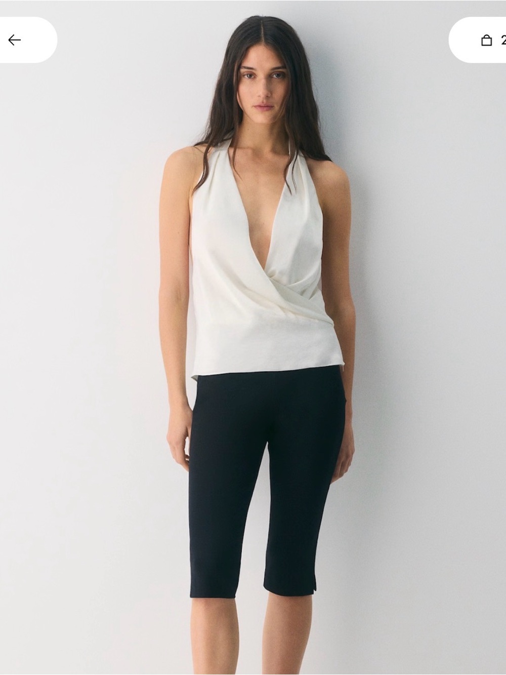 Aritzia martini satin halter top
